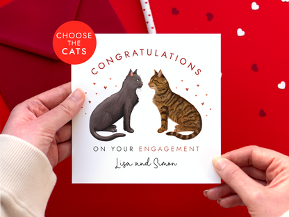 Personalised Cats Engagement Card