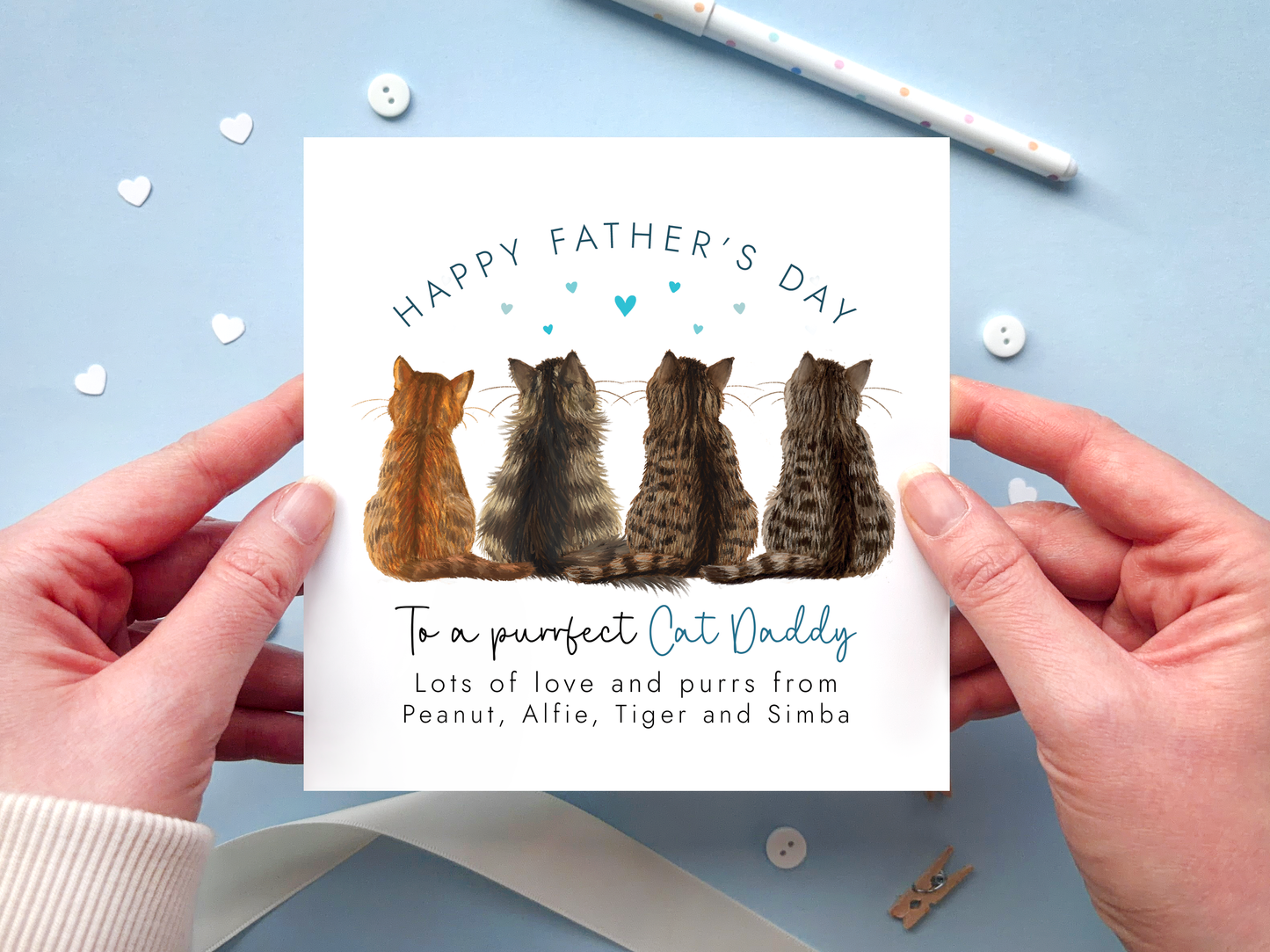 Personalised Father's Day Card from the Cats