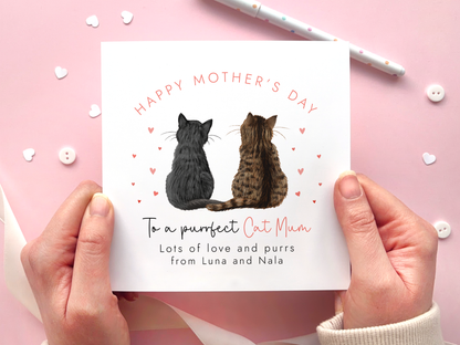 Personalised Cats Mothers Day Card