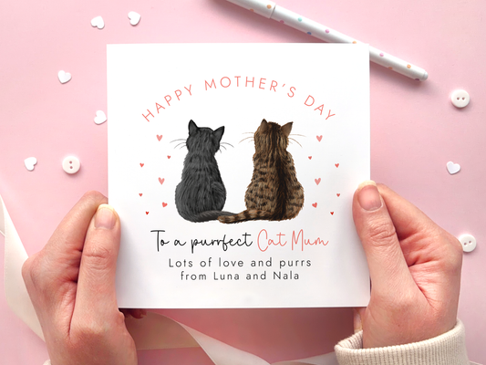 Personalised Cats Mothers Day Card