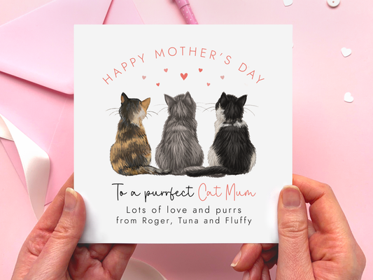 Personalised Mothers Day Card from the Cats