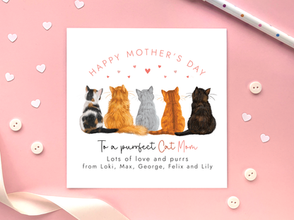Personalised Cats Mothers Day Card