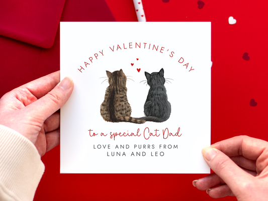 Personalised Cats Valentine's Day Card for Cat Dad