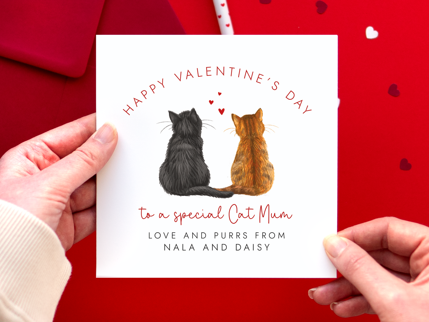 Personalised Cats Valentine's Day Card for Cat Mum
