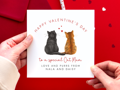 Personalised Cats Valentine's Day Card for Cat Mum