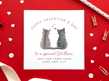 Personalised Cats Valentine's Day Card for Cat Mum