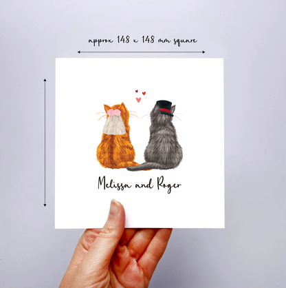 Personalised Cats Wedding Art Print