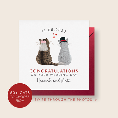 Personalised Cats Wedding Card