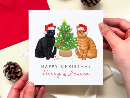 Personalised Cat Christmas Card
