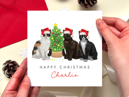 Personalised Cat Christmas Card