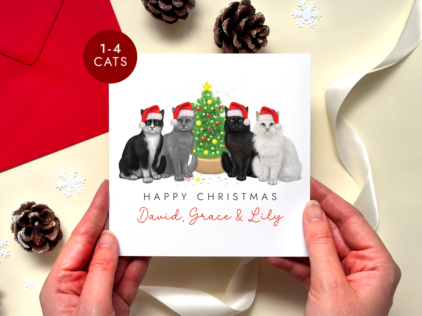 Personalised Cat Christmas Card