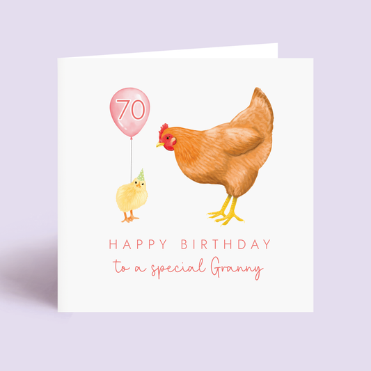 Chickens Birthday Card for Granny
