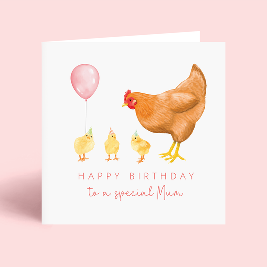 Chickens Birthday Card for Mum