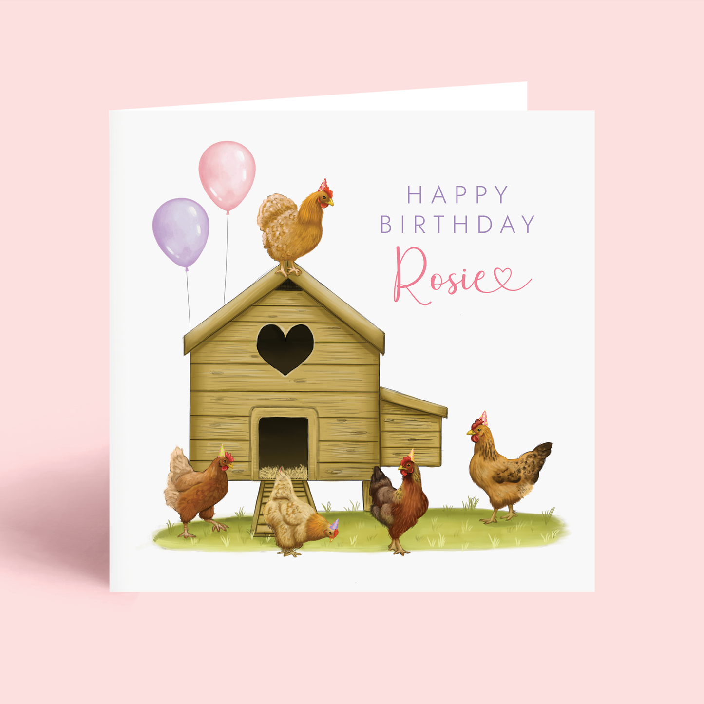 Personalised Chickens Birthday Card