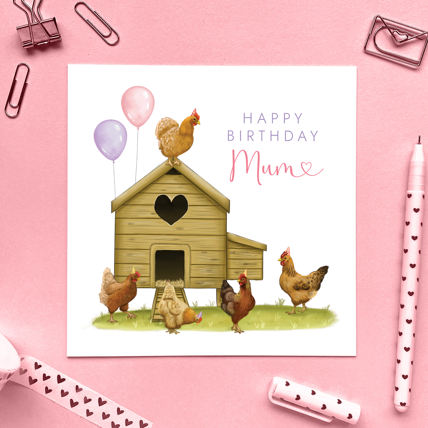 Personalised Chickens Birthday Card