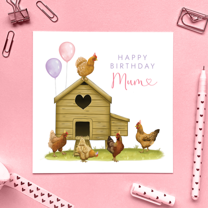 Personalised Chickens Birthday Card