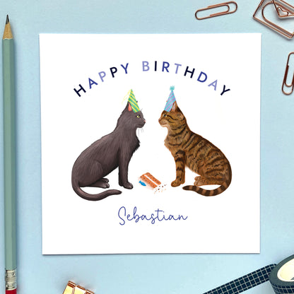 Personalised Choose the Cats Birthday Card for Him