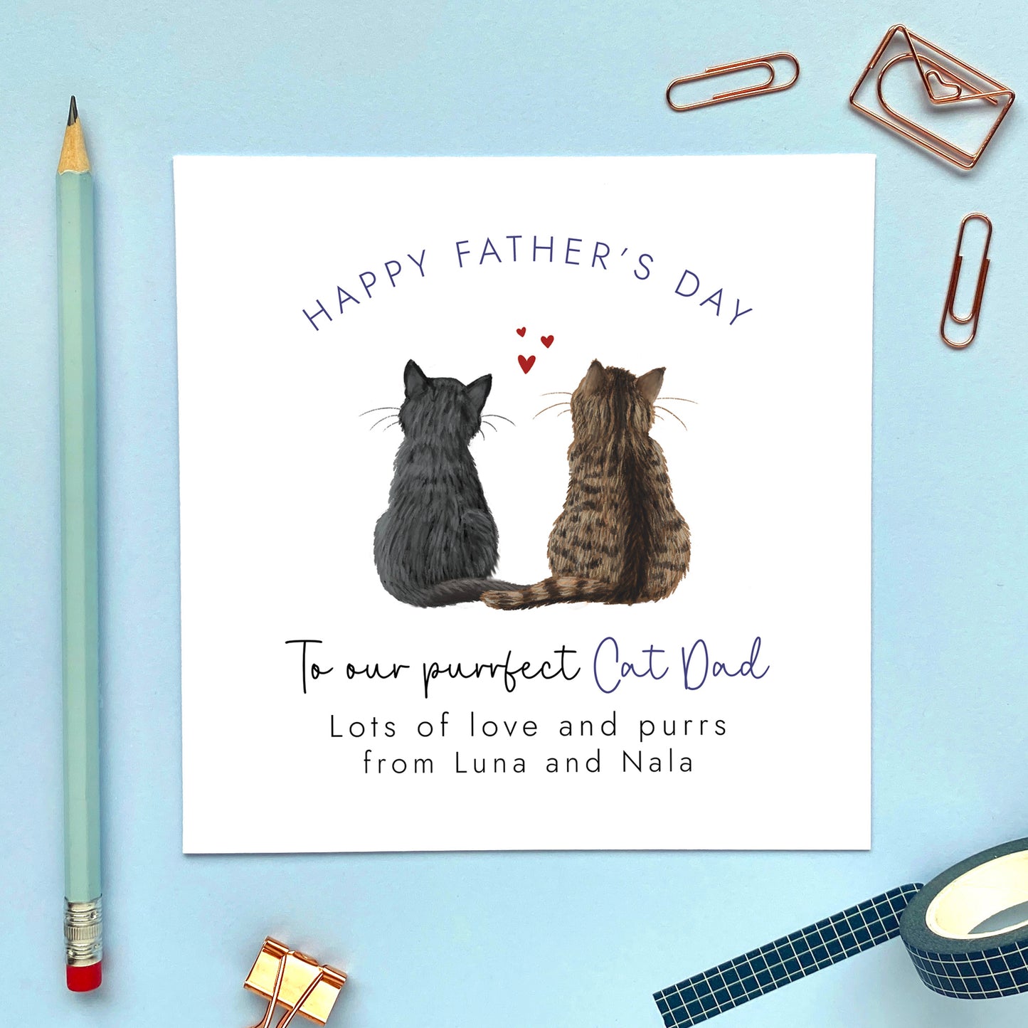 Personalised From the Cats Fathers Day Card for Cat Dad