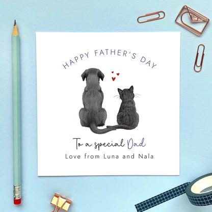 Custom From the Cat and Dog Fathers Day Card