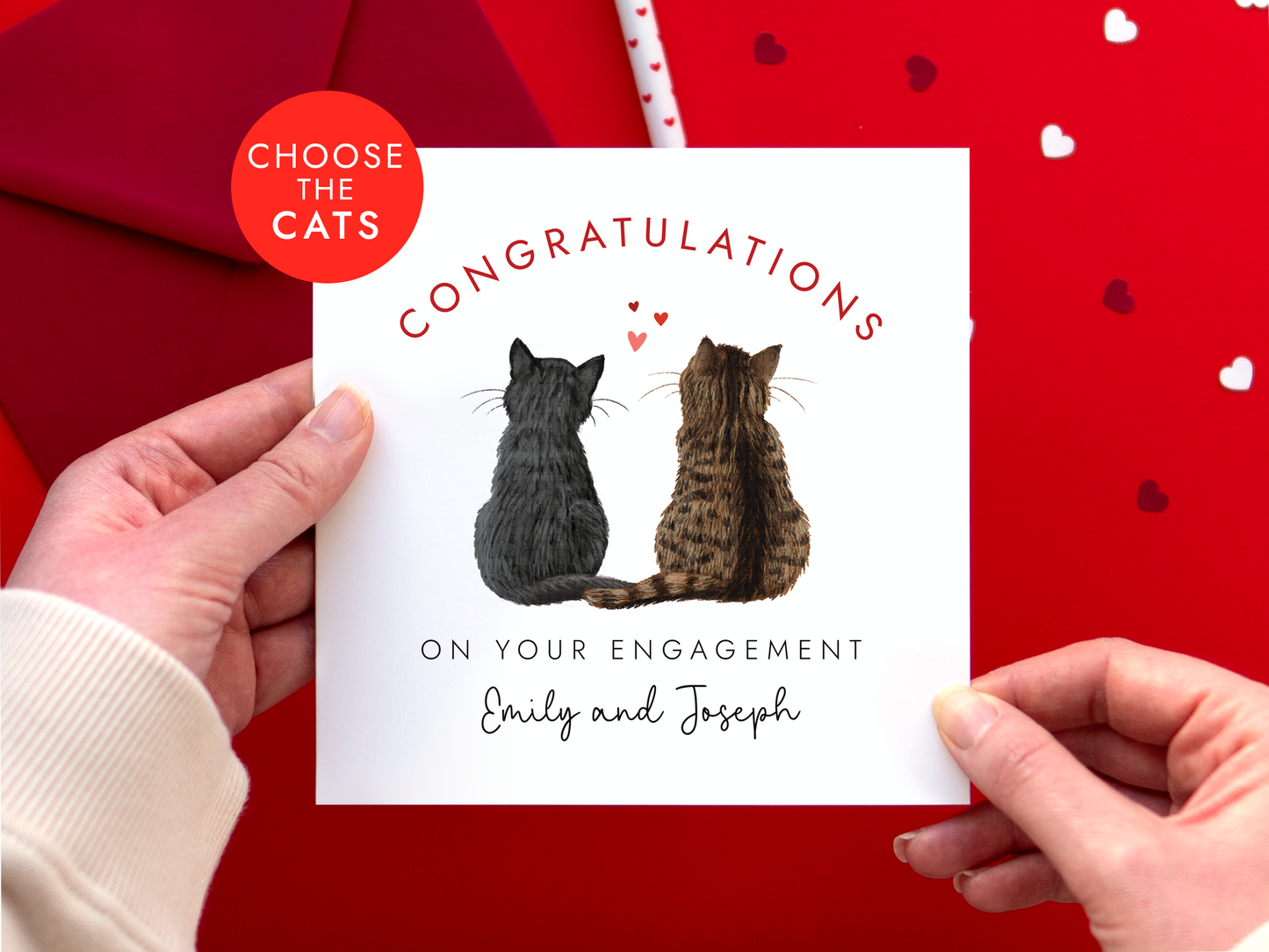Personalised Cats Engagement Card