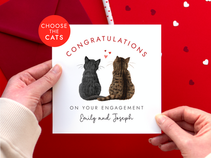 Personalised Cats Engagement Card