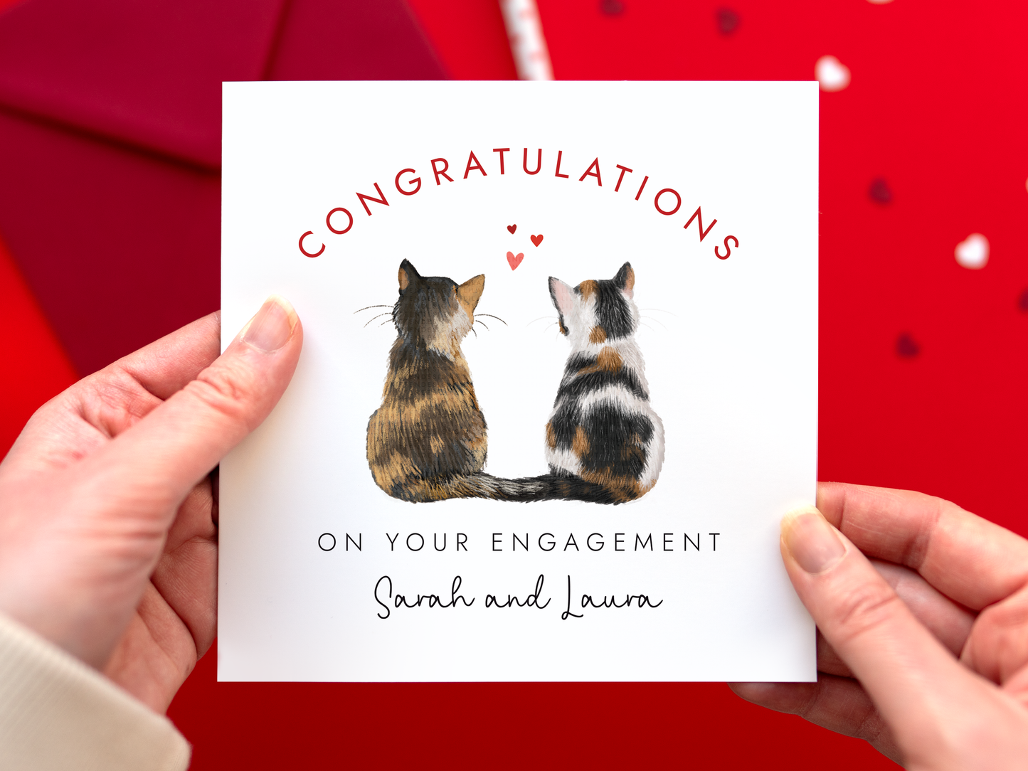Personalised Cats Engagement Card