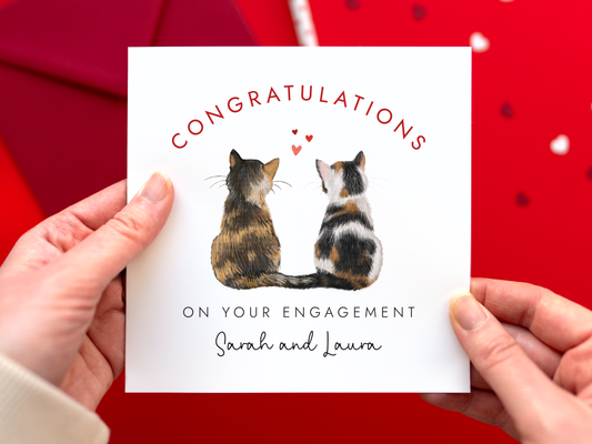 Personalised Cats Engagement Card