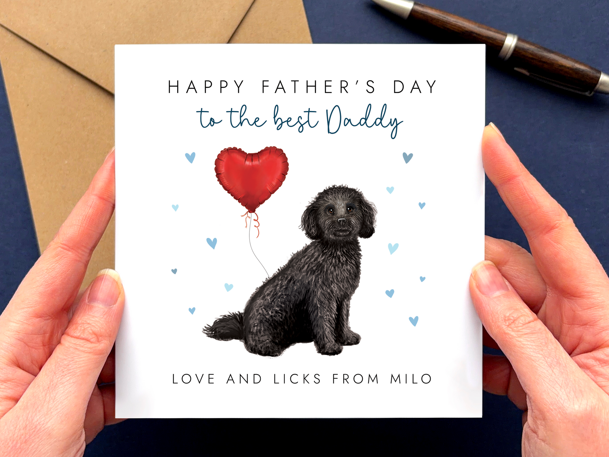 Personalised Black Cockapoo Father's Day Card for Dog Daddy