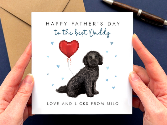 Personalised Black Cockapoo Father's Day Card for Dog Daddy