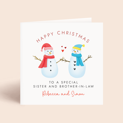 Personalised Christmas Card for Sister and Brother-in-Law