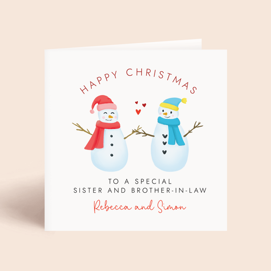 Personalised Christmas Card for Sister and Brother-in-Law