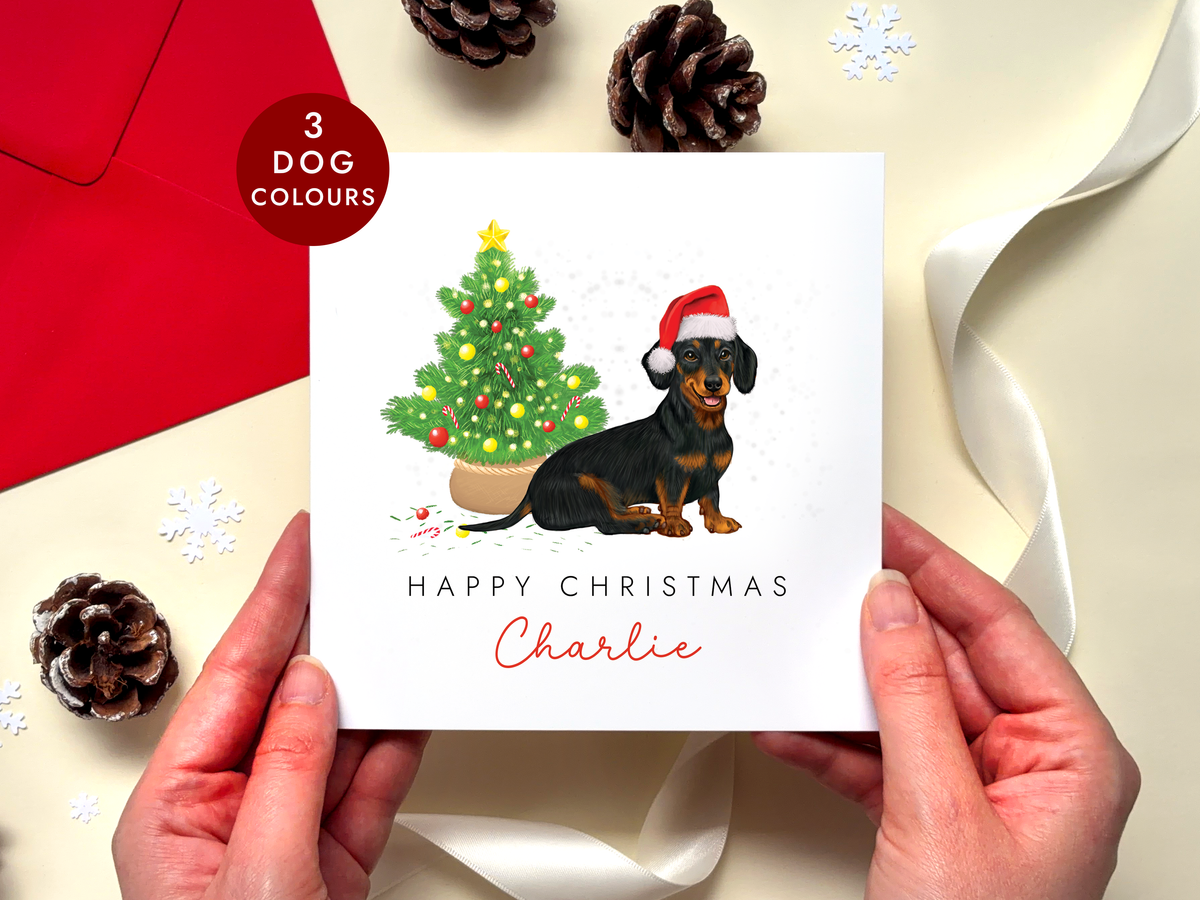 Personalised Dachshund Christmas Card
