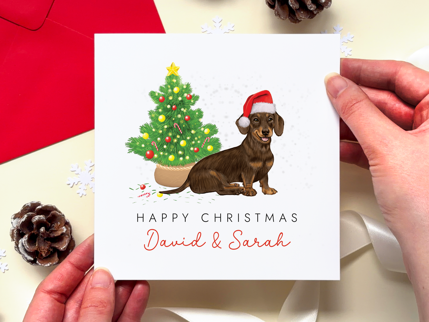 Personalised Dachshund Christmas Card