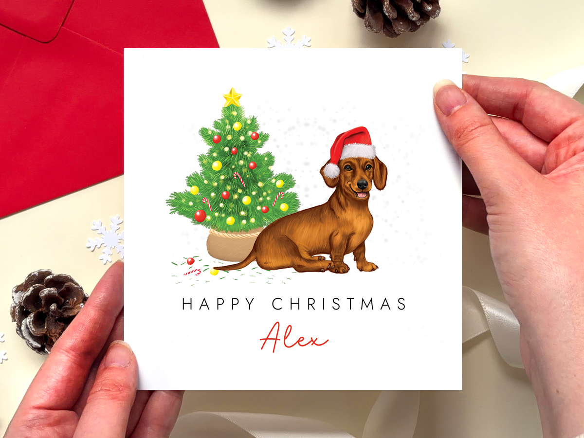 Personalised Dachshund Christmas Card