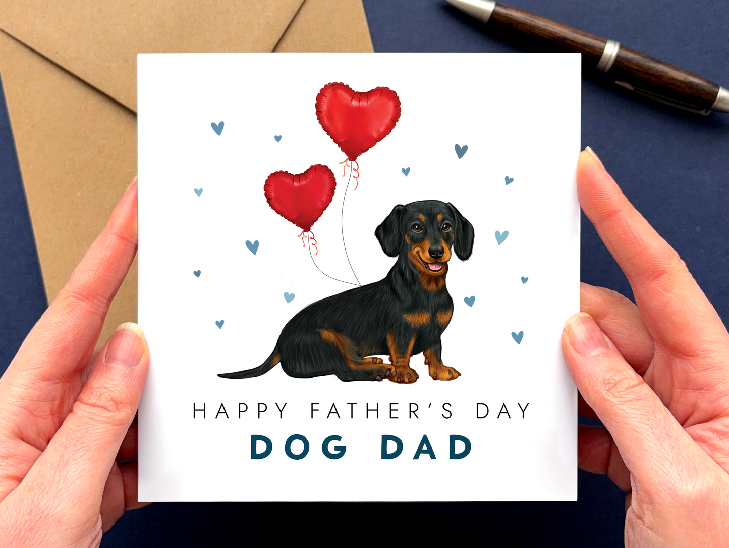 Personalised Dachshund Father's Day Card for Dad