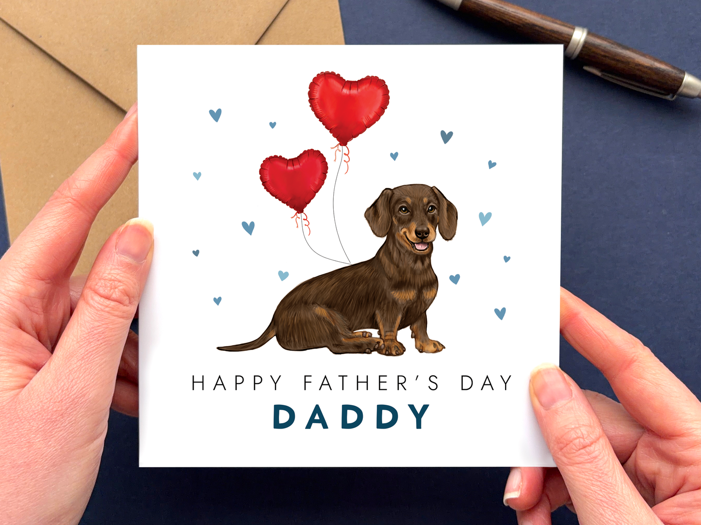 Personalised Dachshund Father's Day Card for Dad