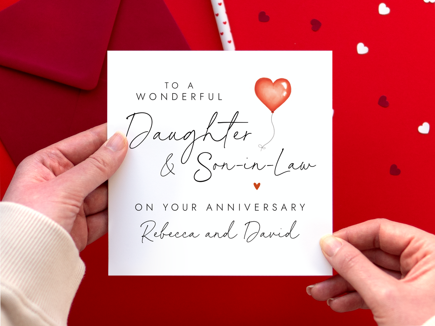 Personalised Anniversary Card for Daughter and Son in Law