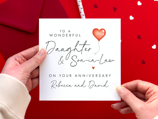 Personalised Anniversary Card for Daughter and Son in Law