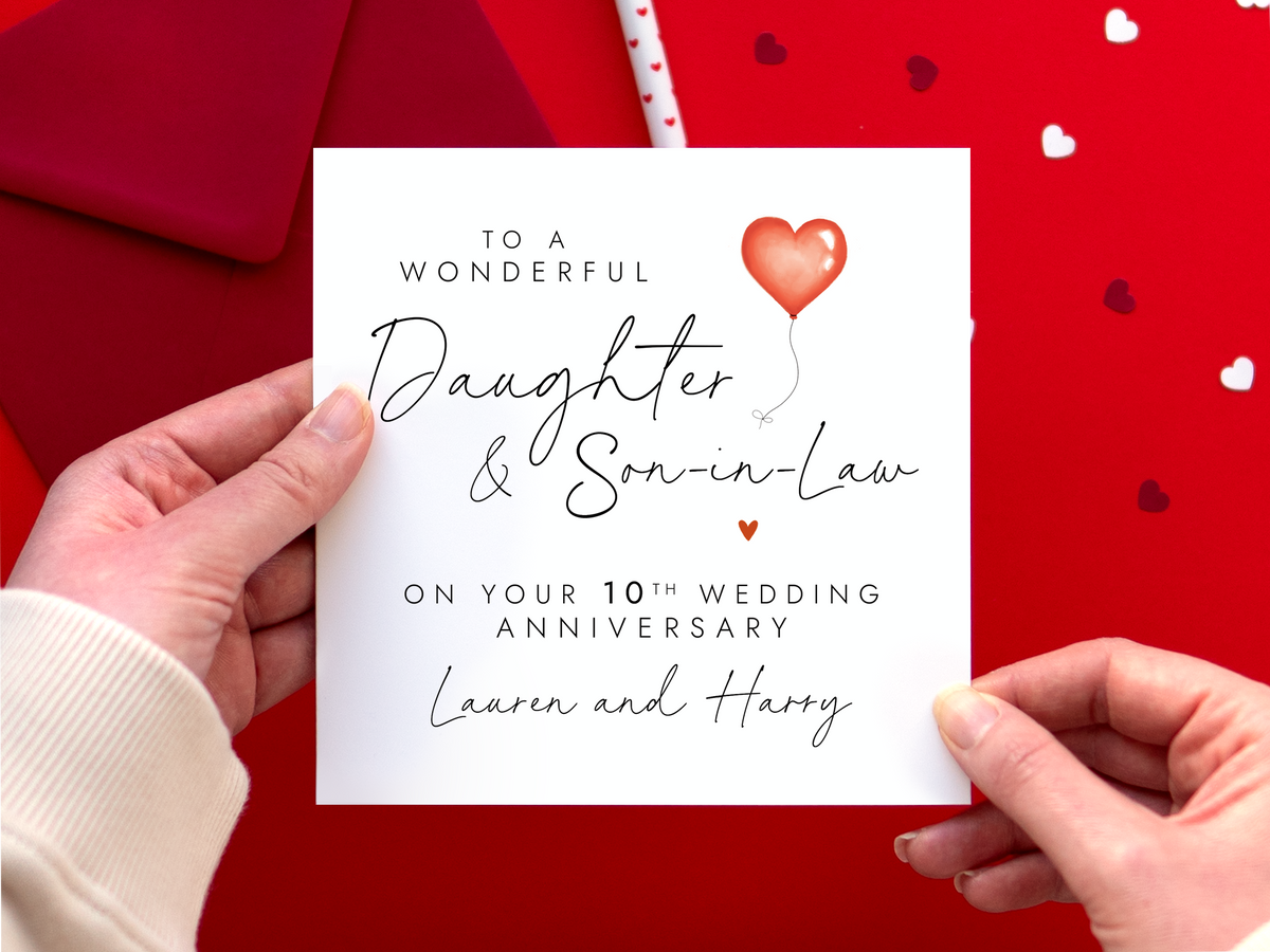 Personalised Anniversary Card for Daughter and Son in Law