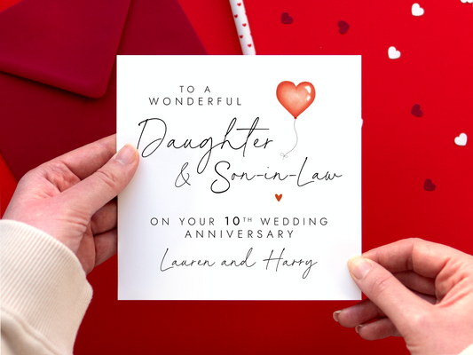 Personalised Anniversary Card for Daughter and Son in Law