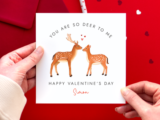 Personalised Deer Valentine's Day Card