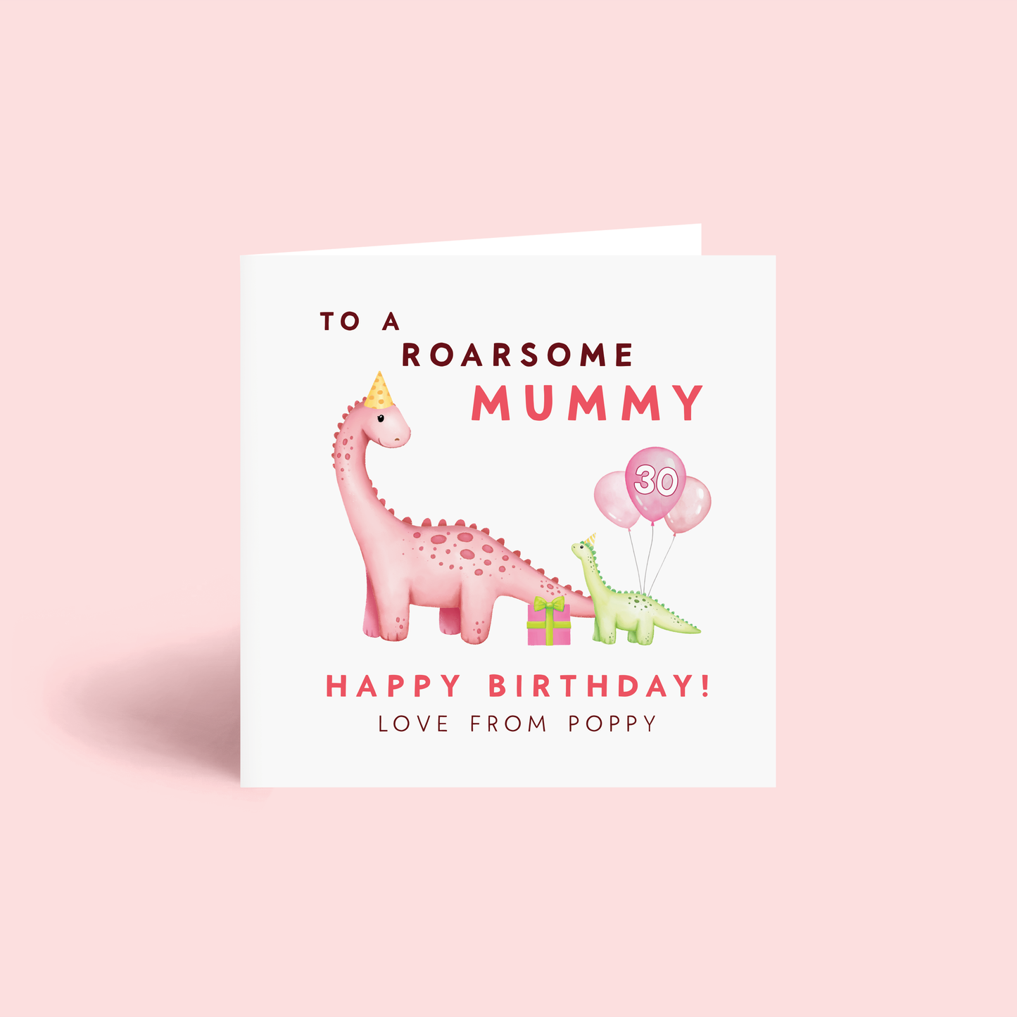 Personalised Dinosaurs Birthday Card for Mummy