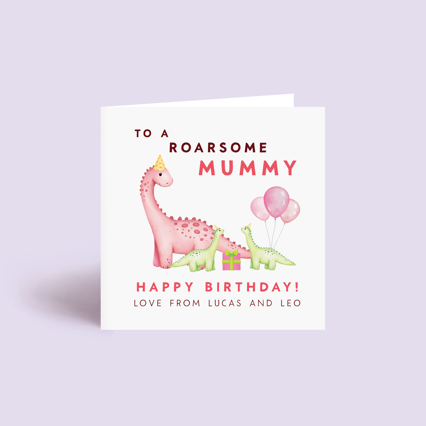 Personalised Dinosaurs Birthday Card for Mummy