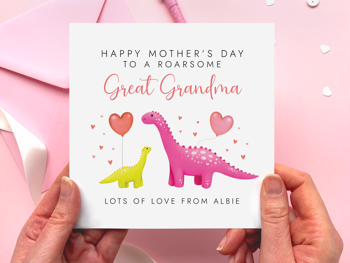 Personalised Dinosaur Mothers Day Card from Children