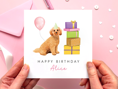 Personalised Cockapoo Birthday Card for Her