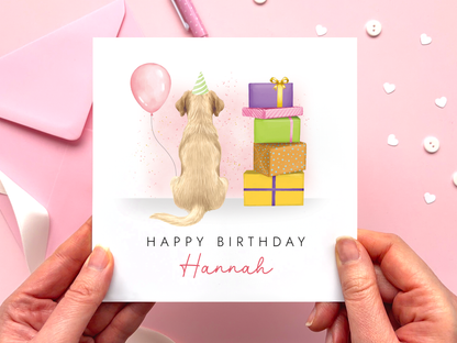 Personalised Any Colour Labrador Birthday Card for Her
