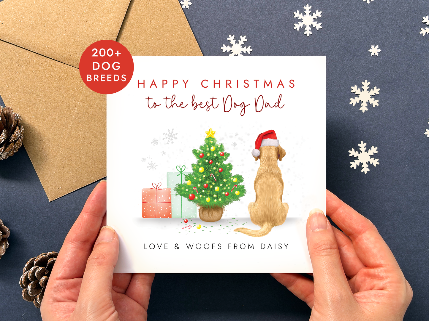 Personalised Dog Dad Christmas Card from Dogs