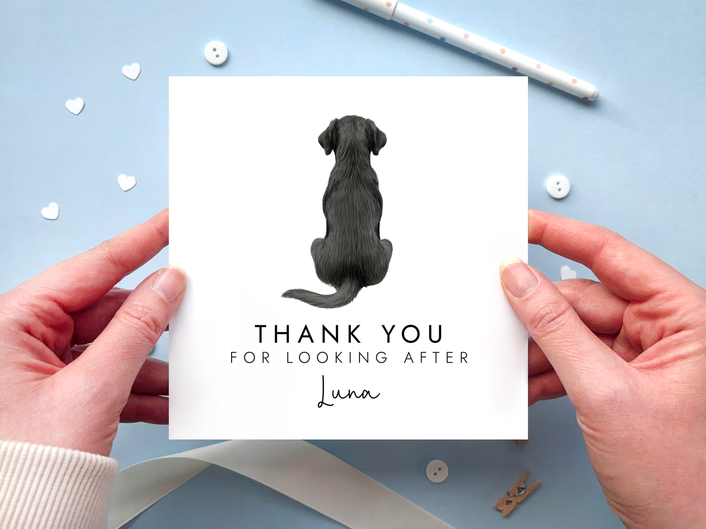 Personalised Thank You for looking after the Dog Card