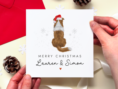 Personalised Border Collie Dog Christmas Card