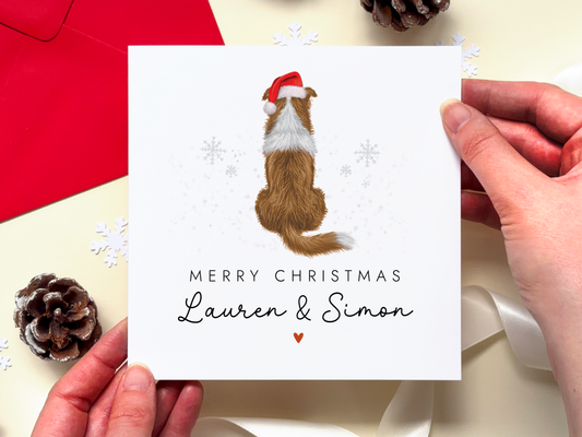 Personalised Border Collie Dog Christmas Card